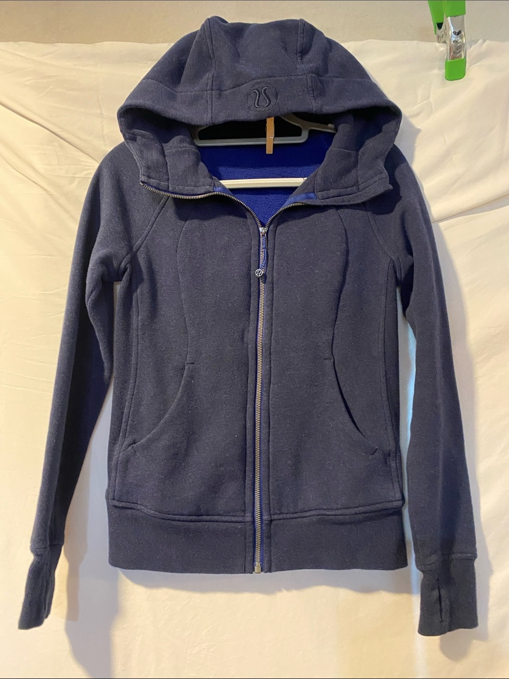 lululemon athletica Navy Zip-Up Hooded Sweatshirt